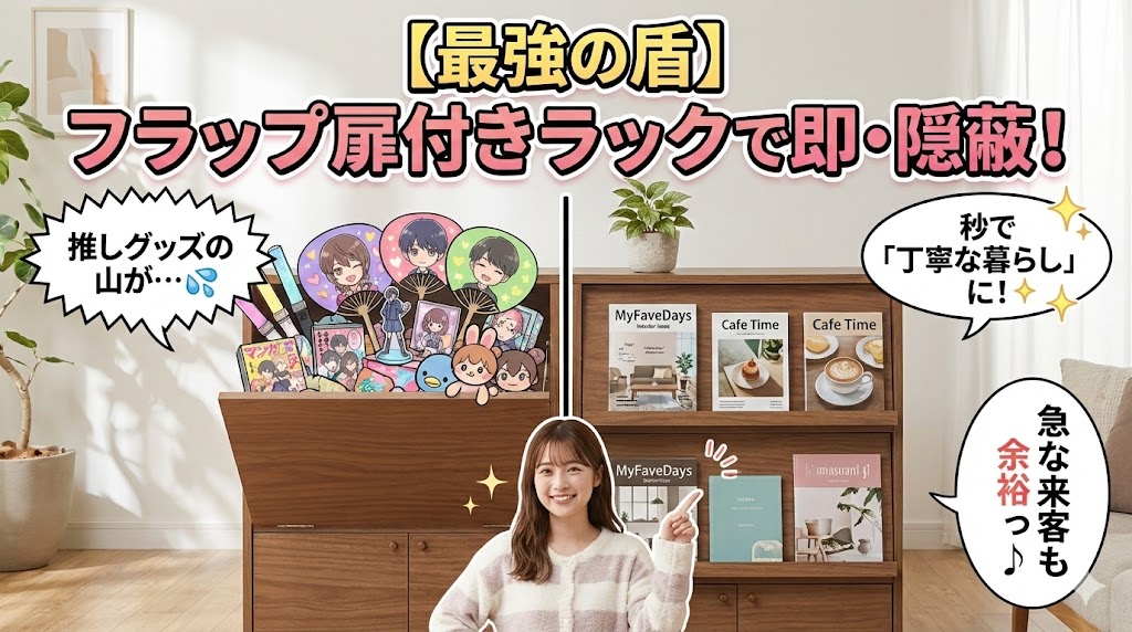 【最強の盾】「フラップ扉付きラック」で即・隠蔽