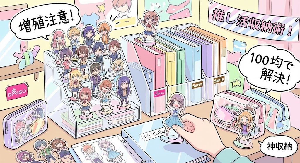 アクリルスタンド収納のイラスト