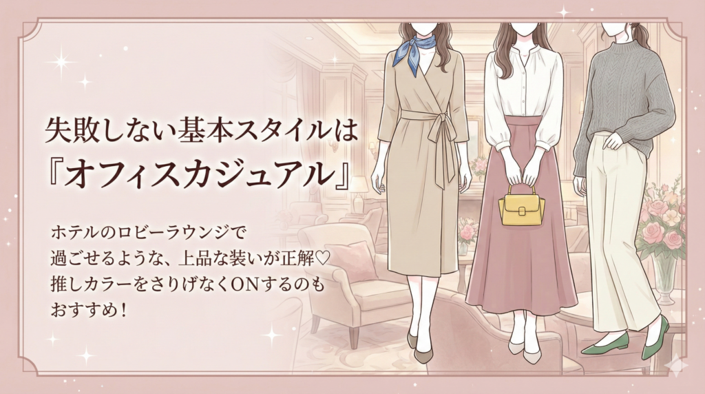 失敗しない基本スタイルは「オフィスカジュアル」見出しのアイキャッチ